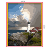 DIY Painting by number kit | Lighthouse by the sea