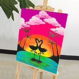 DIY Painting by number kit | Flamingo couple