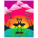 DIY Painting by number kit | Flamingo couple