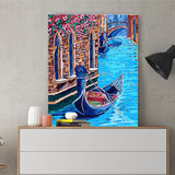 DIY Painting by number kit | Boat on the river in venice