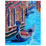 DIY Painting by number kit | Boat on the river in venice