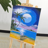 DIY Painting by number kit | The seaside under the big moon