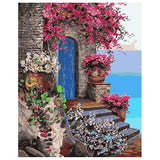 DIY Painting by number kit | Beautiful house by the Aegean Sea