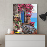 DIY Painting by number kit | Beautiful house by the Aegean Sea