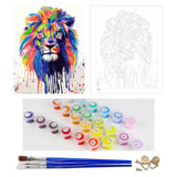 DIY Painting by number kit | Watercolor lion