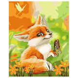 DIY Painting by number kit | A fox and A butterfly
