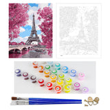 DIY Painting by number kit | The pink beauty of the Eiffel Tower