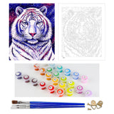 DIY Painting by number kit | White tiger