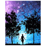 DIY Painting by number kit | Girl under the romantic starry sky