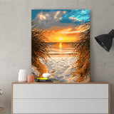 DIY Painting by number kit | Beach under sunset