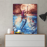 DIY Painting by number kit | Mermaid emerging from the water