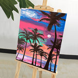 DIY Painting by number kit | Coconut trees by the sea