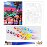 DIY Painting by number kit | Coconut trees by the sea