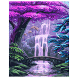 DIY Painting by number kit | Waterfall and big tree