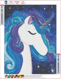 Full Diamond Painting kit - Blue Unicorn