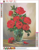 Full Diamond Painting kit - Red flowers