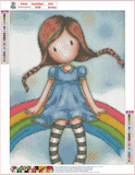 Full Diamond Painting kit - Gorjuss girl - Rainbow Heaven