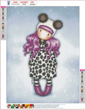 Full Diamond Painting kit - Gorjuss girl - Violet Panda