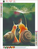 Full Diamond Painting kit - Romantic snails