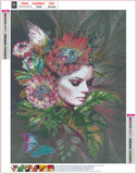 Full Diamond Painting kit - Woman with flowers on head