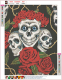 Full Diamond Painting kit - Skull and roses