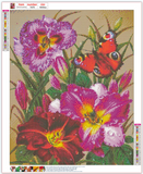 Full Diamond Painting kit - Beauty flowers and butterfly