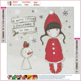 Full Diamond Painting kit - Gorjuss girl - A Merry Little Christmas To You (Snowman)