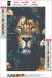 Full Diamond Painting kit - Lion on the flowers