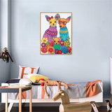 Crystal Rhinestone Diamond Painting Ki - Dog family - Hibah-Diamond painting art studio