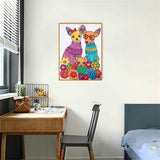 Crystal Rhinestone Diamond Painting Ki - Dog family - Hibah-Diamond painting art studio