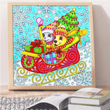 Crystal Rhinestone Diamond Painting Kit - A cat and a dog have a merry christmas - Hibah-Diamond painting art studio