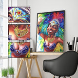 Crystal Rhinestone Diamond Painting Kit - African active girl - Hibah-Diamond painting art studio