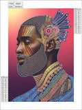 Crystal Rhinestone Diamond Painting Kit - African man - Hibah-Diamond painting art studio