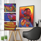 Crystal Rhinestone Diamond Painting Kit - African woman - Hibah-Diamond painting art studio