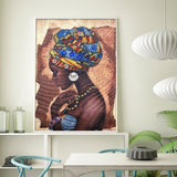 Crystal Rhinestone Diamond Painting Kit - African woman - Hibah-Diamond painting art studio