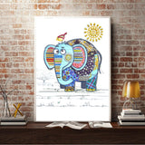 Crystal Rhinestone Diamond Painting Kit - An elephant and a bird - Hibah-Diamond painting art studio