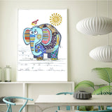 Crystal Rhinestone Diamond Painting Kit - An elephant and a bird - Hibah-Diamond painting art studio