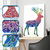 Crystal Rhinestone Diamond Painting Kit - Animal Color Deer - Hibah-Diamond painting art studio