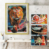 Crystal Rhinestone Diamond Painting Kit - Animal Lion - Hibah-Diamond painting art studio