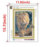 Crystal Rhinestone Diamond Painting Kit - Animal Lion - Hibah-Diamond painting art studio