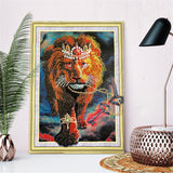 Crystal Rhinestone Diamond Painting Kit - Animal Lion - Hibah-Diamond painting art studio