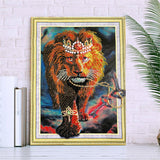 Crystal Rhinestone Diamond Painting Kit - Animal Lion - Hibah-Diamond painting art studio