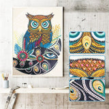 Crystal Rhinestone Diamond Painting Kit - Animal Owl - Hibah-Diamond painting art studio