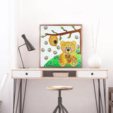 Crystal Rhinestone Diamond Painting Kit - Bear and honey - Hibah-Diamond painting art studio