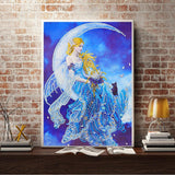 Crystal Rhinestone Diamond Painting Kit - Beautiful Elf on the moon - Hibah-Diamond painting art studio