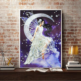 Crystal Rhinestone Diamond Painting Kit - Beautiful Elf on the moon - Hibah-Diamond painting art studio