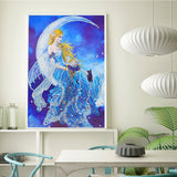 Crystal Rhinestone Diamond Painting Kit - Beautiful Elf on the moon - Hibah-Diamond painting art studio
