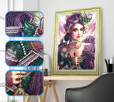 Crystal Rhinestone Diamond Painting Kit - Beautiful girl (16x20inch) - Hibah-Diamond painting art studio