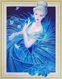 Crystal Rhinestone Diamond Painting Kit - Beautiful girl with butterfly (18.5x22.5inch)