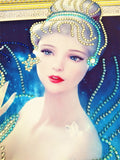 Crystal Rhinestone Diamond Painting Kit - Beautiful girl with butterfly (18.5x22.5inch) - Hibah-Diamond painting art studio